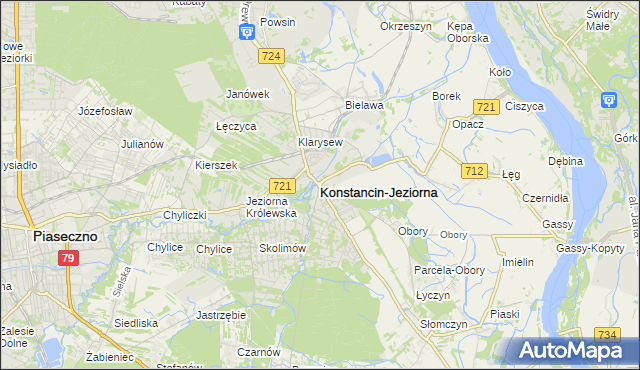 mapa Konstancin-Jeziorna, Konstancin-Jeziorna na mapie Targeo