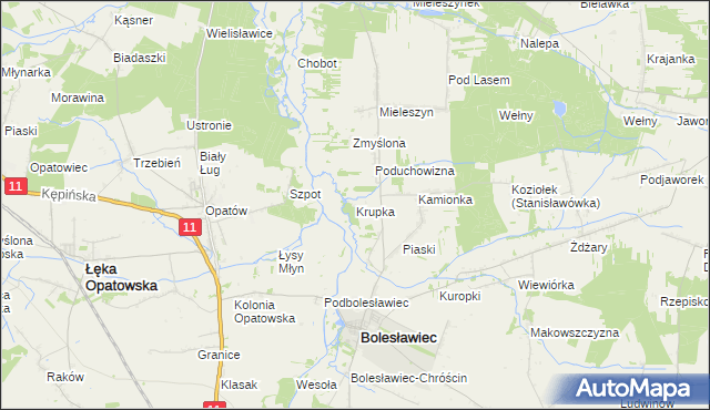 mapa Krupka gmina Bolesławiec, Krupka gmina Bolesławiec na mapie Targeo