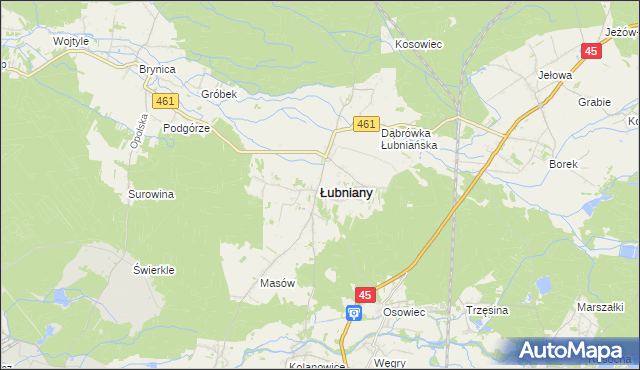 mapa Łubniany, Łubniany na mapie Targeo