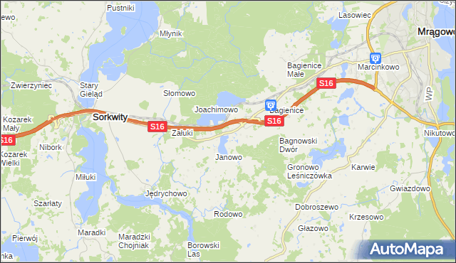 mapa Nowe Bagienice, Nowe Bagienice na mapie Targeo