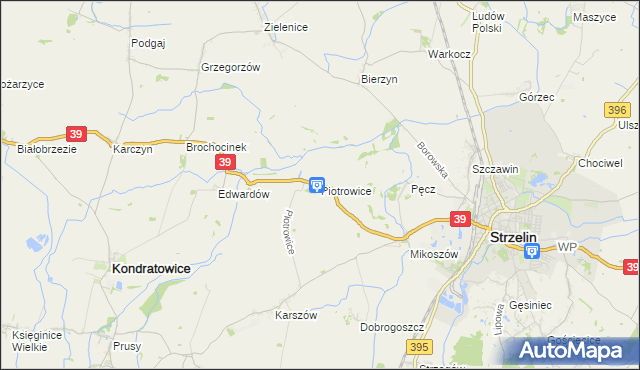mapa Piotrowice gmina Strzelin, Piotrowice gmina Strzelin na mapie Targeo