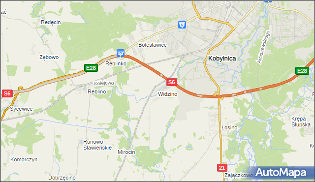 mapa Widzino, Widzino na mapie Targeo
