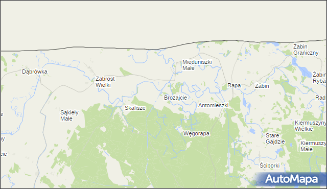 mapa Brożajcie, Brożajcie na mapie Targeo