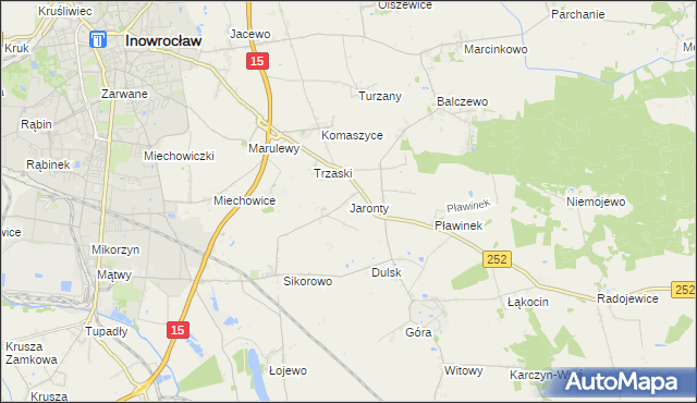 mapa Jaronty, Jaronty na mapie Targeo