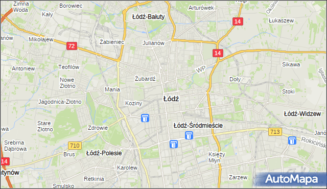 mapa Łodzi, Łódź na mapie Targeo