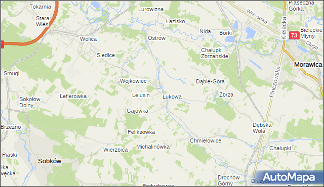 mapa Łukowa gmina Chęciny, Łukowa gmina Chęciny na mapie Targeo