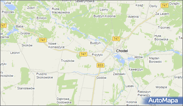 mapa Przytyki, Przytyki na mapie Targeo