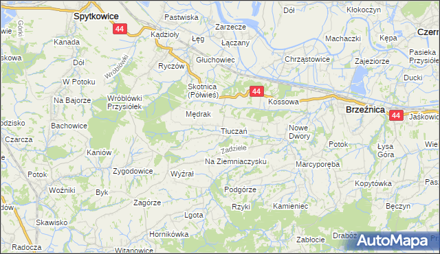mapa Tłuczań, Tłuczań na mapie Targeo