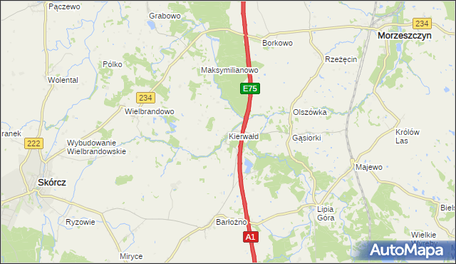 mapa Kierwałd, Kierwałd na mapie Targeo