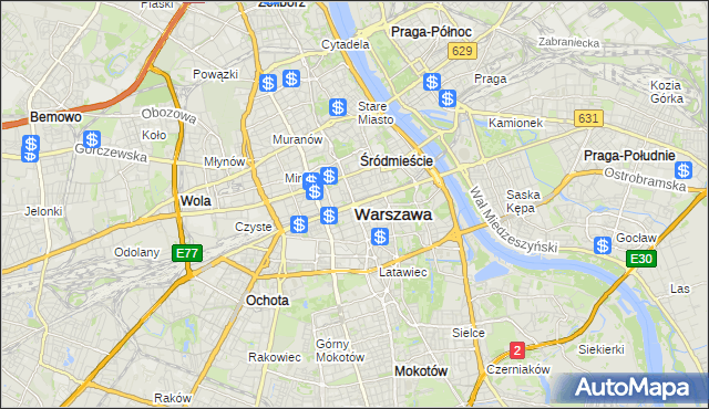mapa Warszawy, Warszawa na mapie Targeo