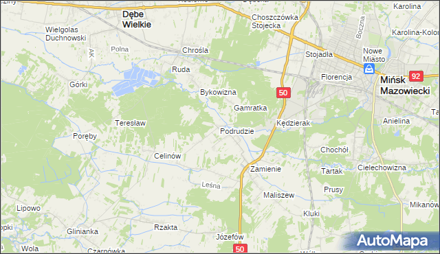 mapa Podrudzie, Podrudzie na mapie Targeo