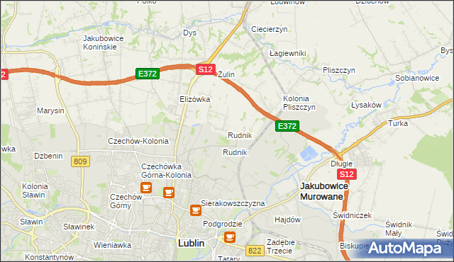 mapa Rudnik gmina Wólka, Rudnik gmina Wólka na mapie Targeo
