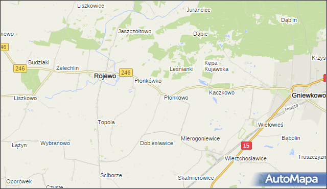 mapa Płonkowo, Płonkowo na mapie Targeo