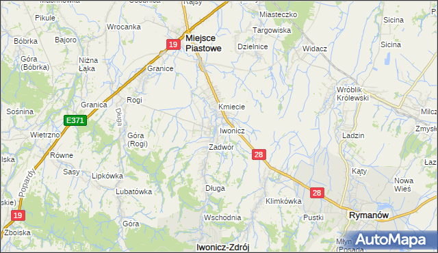 mapa Iwonicz, Iwonicz na mapie Targeo