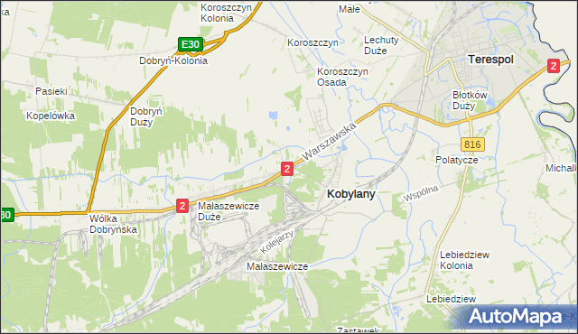 mapa Małaszewicze Małe, Małaszewicze Małe na mapie Targeo