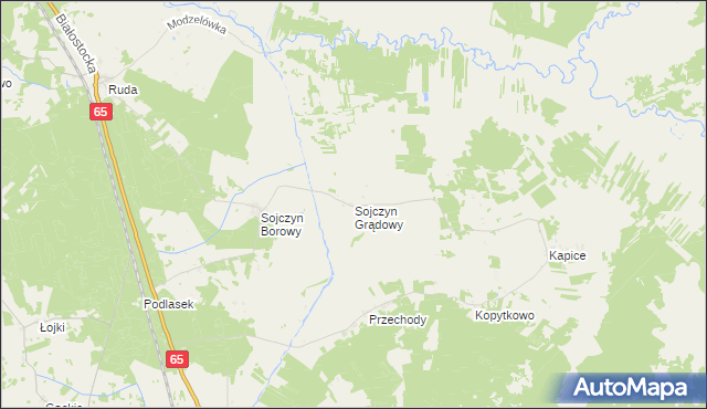 mapa Sojczyn Grądowy, Sojczyn Grądowy na mapie Targeo