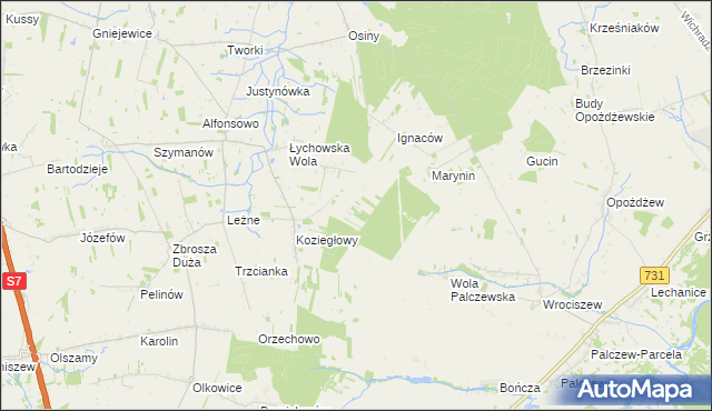 mapa Dobra Wola gmina Jasieniec, Dobra Wola gmina Jasieniec na mapie Targeo