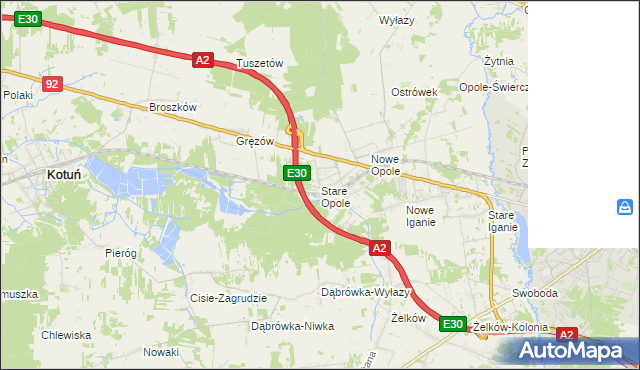 mapa Stare Opole, Stare Opole na mapie Targeo