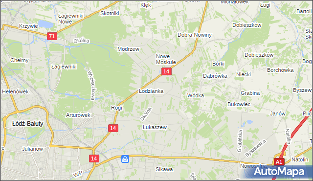 mapa Wilanów gmina Łódź, Wilanów gmina Łódź na mapie Targeo