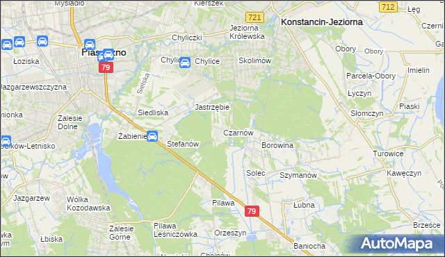mapa Czarnów gmina Konstancin-Jeziorna, Czarnów gmina Konstancin-Jeziorna na mapie Targeo
