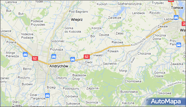 mapa Inwałd, Inwałd na mapie Targeo