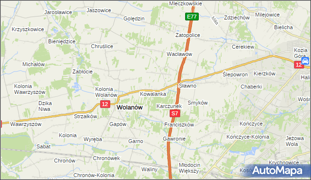 mapa Kacprowice, Kacprowice na mapie Targeo