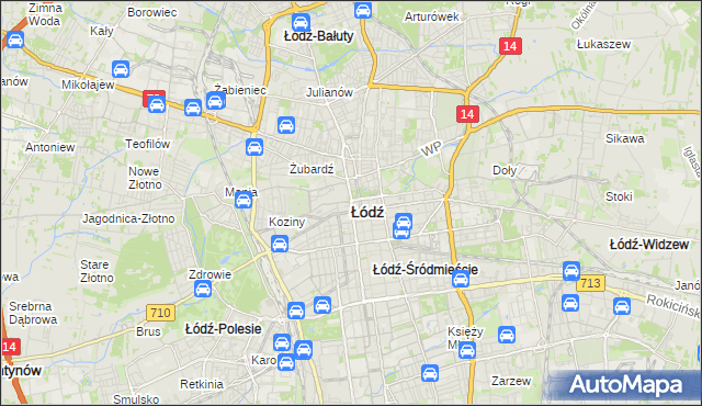 mapa Łodzi, Łódź na mapie Targeo