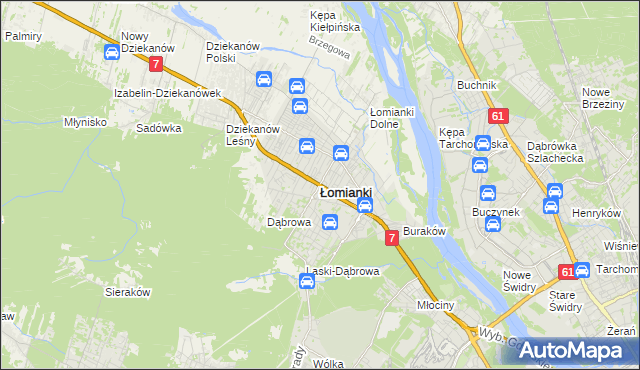 mapa Łomianki, Łomianki na mapie Targeo