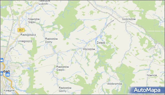 mapa Mściszów, Mściszów na mapie Targeo