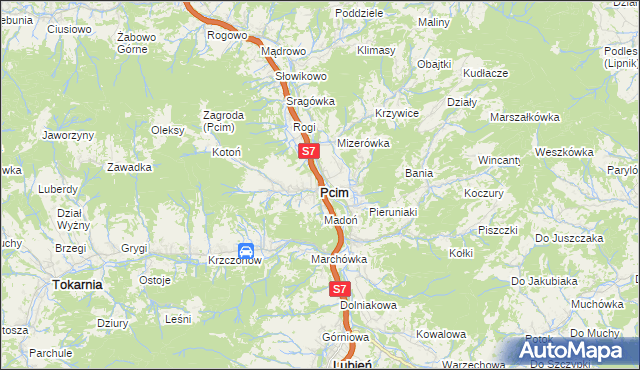 mapa Pcim, Pcim na mapie Targeo