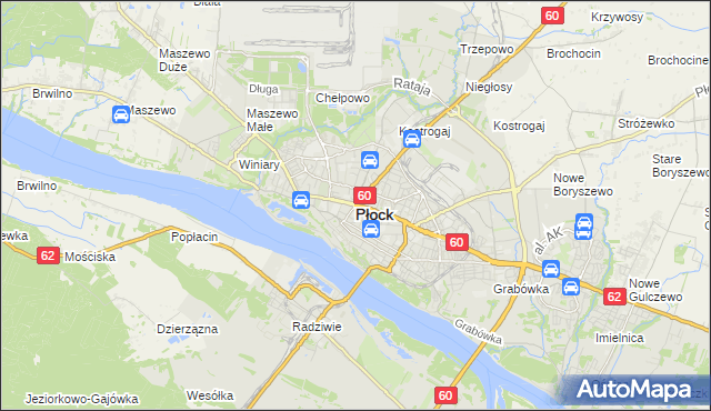 mapa Płock, Płock na mapie Targeo