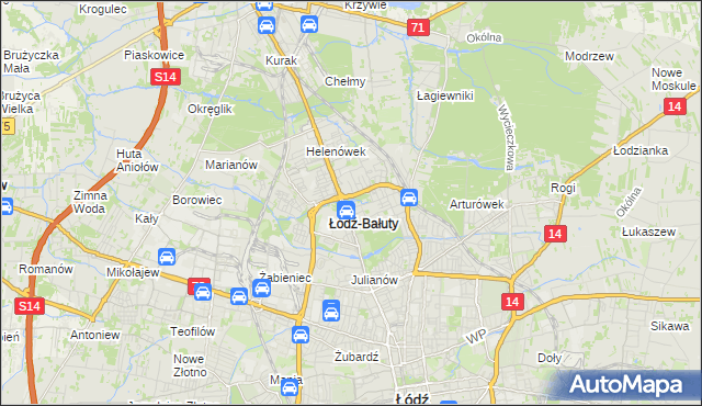 mapa Radogoszcz gmina Łódź, Radogoszcz gmina Łódź na mapie Targeo