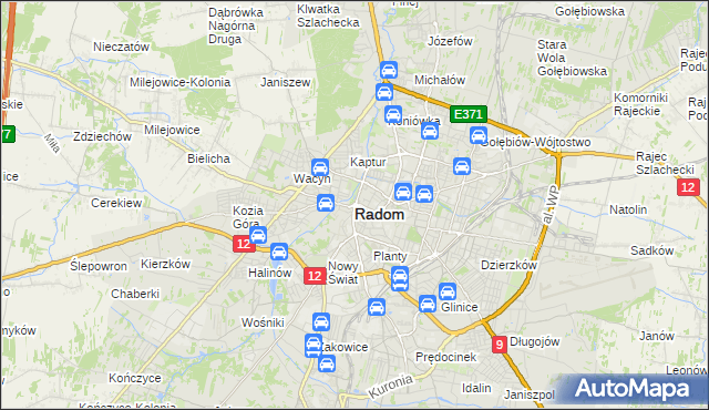 mapa Radomia, Radom na mapie Targeo