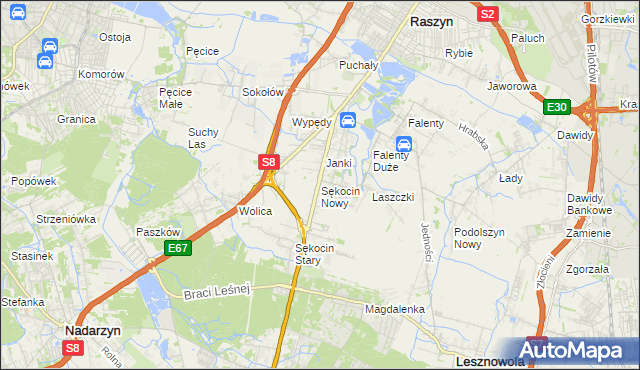 mapa Sękocin Nowy, Sękocin Nowy na mapie Targeo