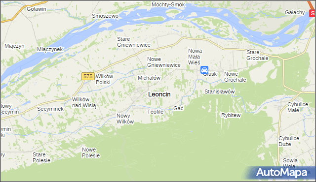 mapa Wincentówek gmina Leoncin, Wincentówek gmina Leoncin na mapie Targeo