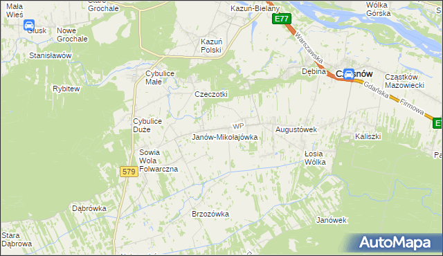 mapa Wólka Czosnowska, Wólka Czosnowska na mapie Targeo