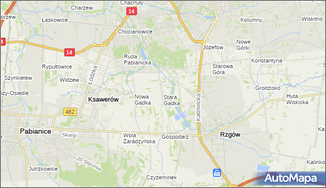 mapa Stara Gadka, Stara Gadka na mapie Targeo