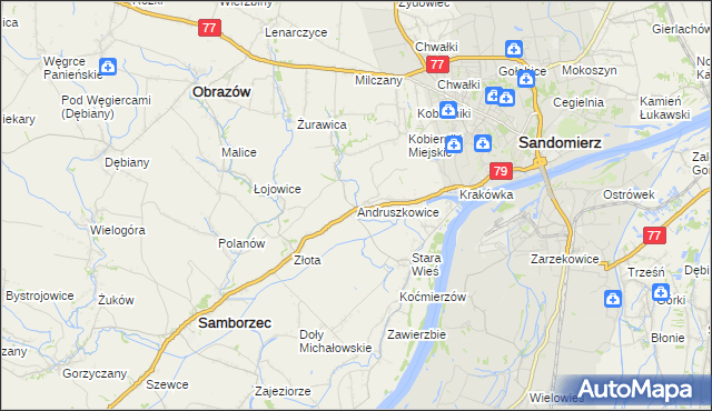mapa Andruszkowice, Andruszkowice na mapie Targeo