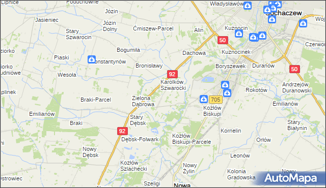 mapa Antoniew gmina Nowa Sucha, Antoniew gmina Nowa Sucha na mapie Targeo