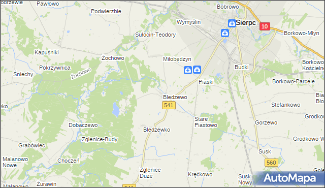 mapa Bledzewo, Bledzewo na mapie Targeo