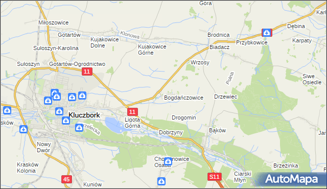 mapa Bogdańczowice, Bogdańczowice na mapie Targeo