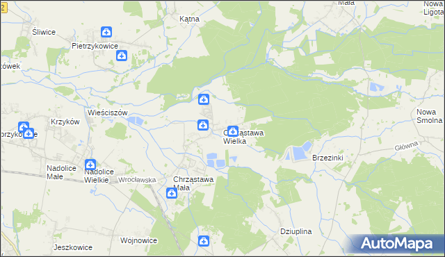 mapa Chrząstawa Wielka, Chrząstawa Wielka na mapie Targeo