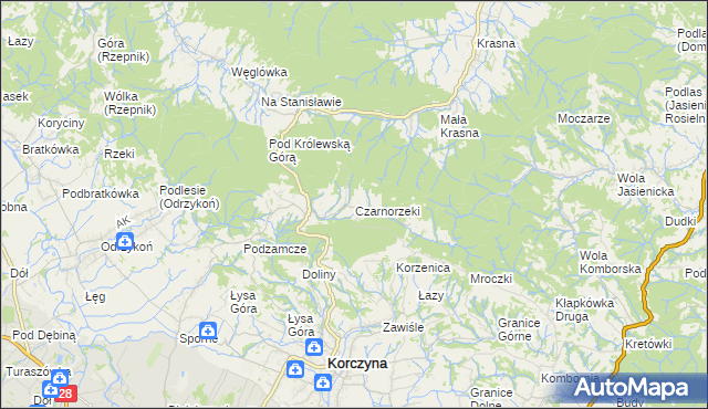 mapa Czarnorzeki, Czarnorzeki na mapie Targeo