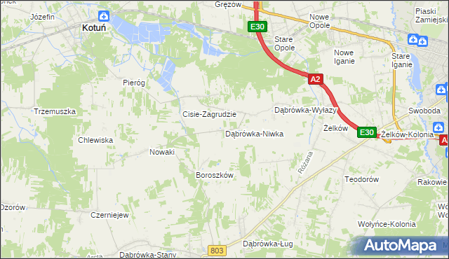 mapa Dąbrówka-Niwka, Dąbrówka-Niwka na mapie Targeo
