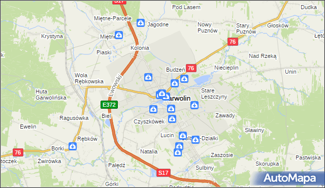 mapa Garwolin, Garwolin na mapie Targeo