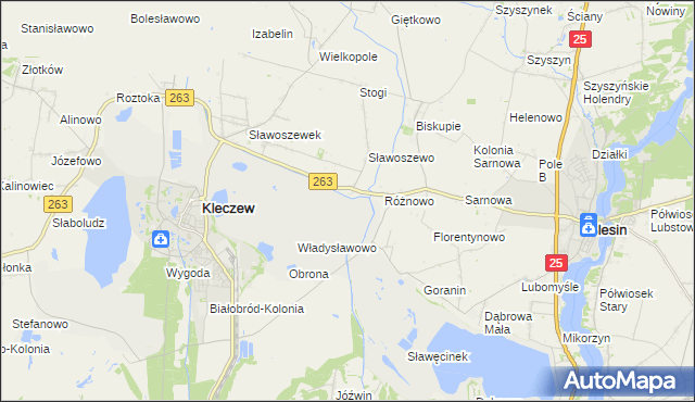mapa Genowefa gmina Kleczew, Genowefa gmina Kleczew na mapie Targeo