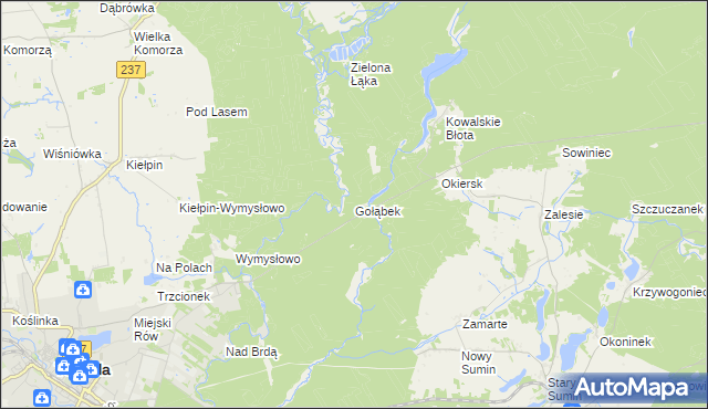 mapa Gołąbek gmina Cekcyn, Gołąbek gmina Cekcyn na mapie Targeo