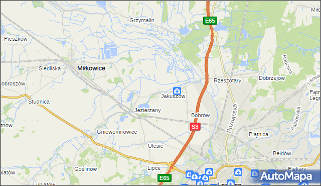mapa Jakuszów, Jakuszów na mapie Targeo