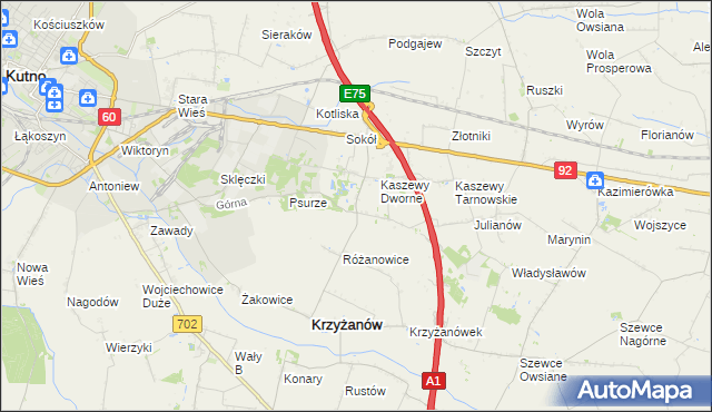 mapa Kaszewy-Spójnia, Kaszewy-Spójnia na mapie Targeo