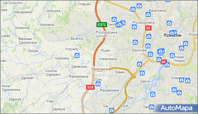 mapa Kielanówka, Kielanówka na mapie Targeo